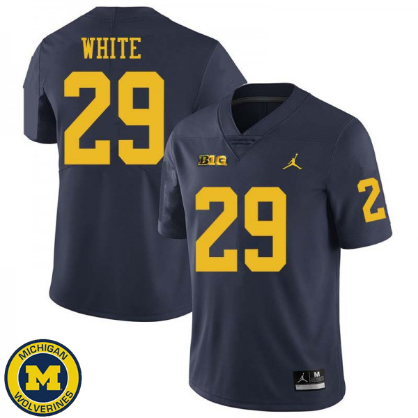 Men's University of Michigan #29 Brendan White Navy Jordan Brand High School Jersey